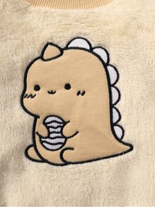 Baby Cartoon Embroidery Sweatshirt & Joggers - Apricot - View 4