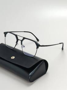 Men Geo Frame Eyeglasses - Black - View 2