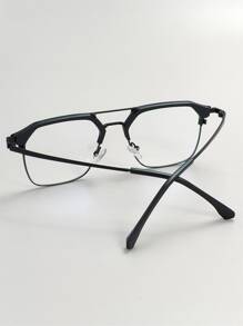Men Geo Frame Eyeglasses - Black - View 6