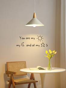1pc Slogan Graphic Wall Sticker - Black - View 2