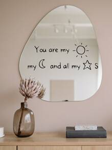 1pc Slogan Graphic Wall Sticker - Black - View 3