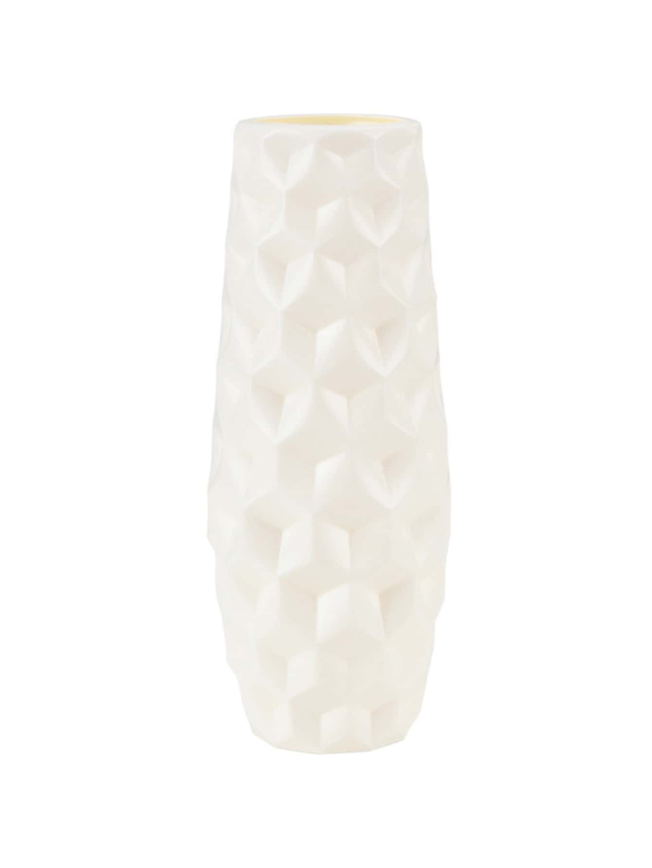 1pc Plain Flower Vase Home Decor Room Decor Glass Vase - White - View 1