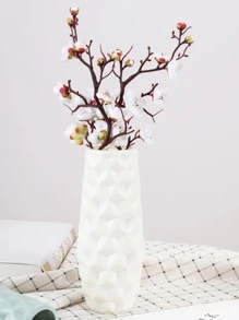 1pc Plain Flower Vase Home Decor Room Decor Glass Vase - White - View 2