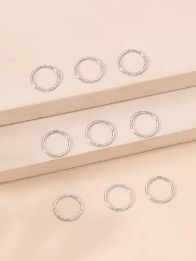9piezas/set anillo de nariz de acero inoxidable minimalista simple y elegante para mujeres y hombres, piercing punk, un regalo de joyería corporal de moda para cualquier ocasión