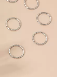 9 chiếc khuyên mũi bằng thép không gỉ màu bạc tối giản - Bạc - Xem 4