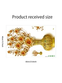 1入組花和花瓶圖案牆貼 - 彩色 - 查看 3