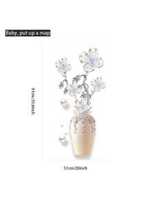 Floral Pattern Wall Sticker, Self Adhesive Wall Art Decal For Home Decor, Stickers, Wall Decal, Vinyl Decal For Home Decorations, Spring Decoration Items Refresh Your Home, Rama Decoration Stickers Gifts Birthday Graduation - Multicolor - View 4