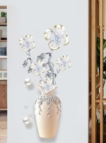 Floral Pattern Wall Sticker, Self Adhesive Wall Art Decal For Home Decor, Stickers, Wall Decal, Vinyl Decal For Home Decorations, Spring Decoration Items Refresh Your Home, Rama Decoration Stickers Gifts Birthday Graduation - Multicolor - View 6