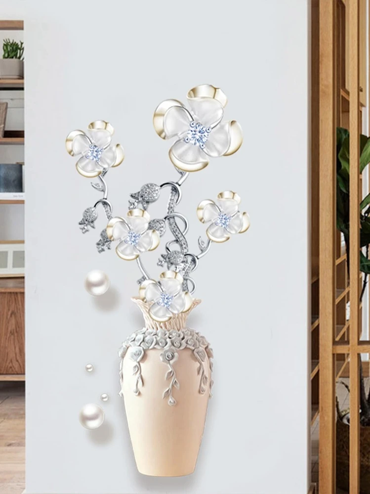 Floral Pattern Wall Sticker, Self Adhesive Wall Art Decal For Home Decor, Stickers, Wall Decal, Vinyl Decal For Home Decorations, Spring Decoration Items Refresh Your Home, Rama Decoration Stickers Gifts Birthday Graduation - Multicolor - View 6