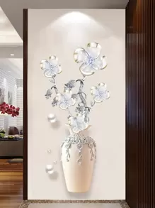 Floral Pattern Wall Sticker, Self Adhesive Wall Art Decal For Home Decor, Stickers, Wall Decal, Vinyl Decal For Home Decorations, Spring Decoration Items Refresh Your Home, Rama Decoration Stickers Gifts Birthday Graduation - Multicolor - View 7