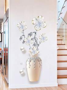 Floral Pattern Wall Sticker, Self Adhesive Wall Art Decal For Home Decor, Stickers, Wall Decal, Vinyl Decal For Home Decorations, Spring Decoration Items Refresh Your Home, Rama Decoration Stickers Gifts Birthday Graduation - Multicolor - View 8