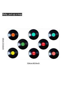 8pcs Record Pattern Wall Sticker, Vintage Waterproof Round Wall Art Decal For Home Decor - Multicolor - View 4