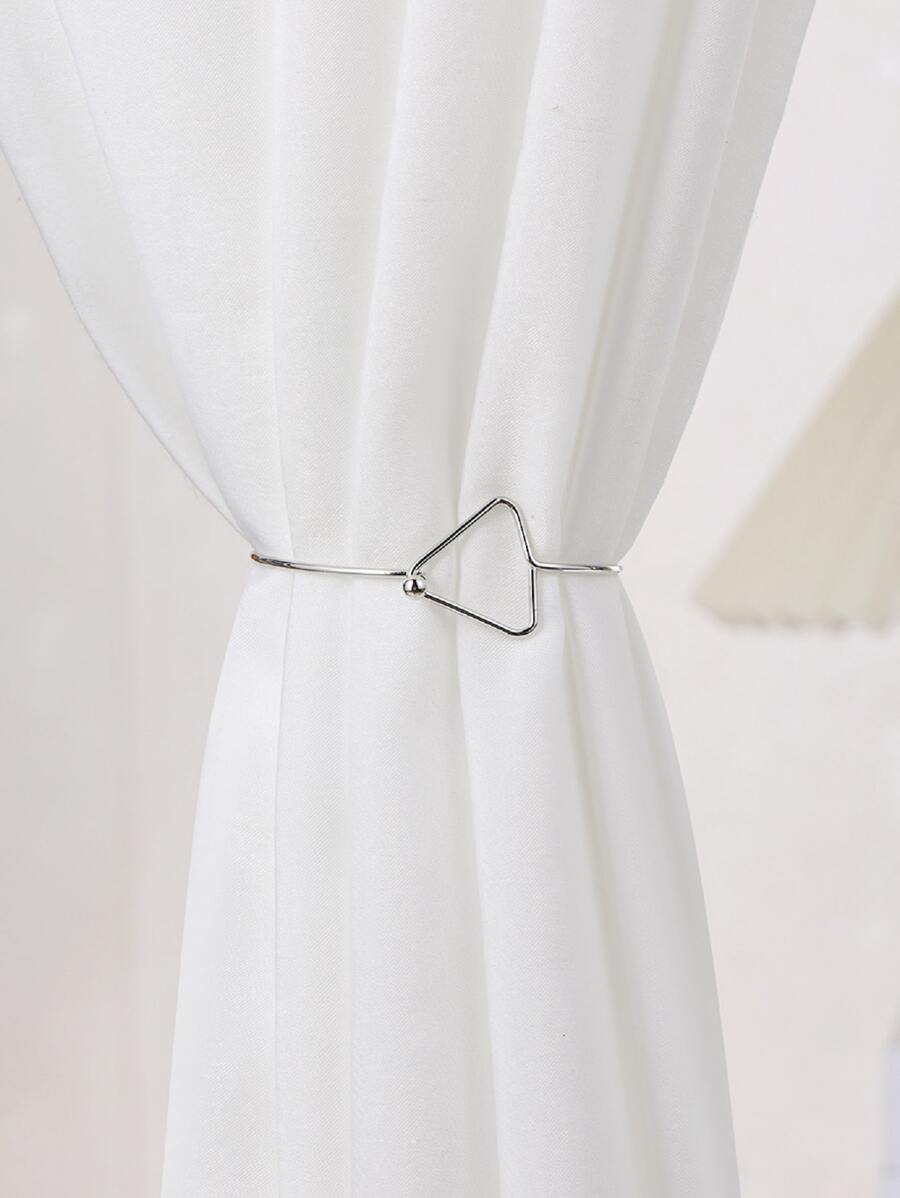 1入組幾何設計窗簾擋板 - 銀色 - 查看 1