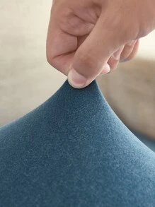 1入組素色有彈性沙發套 - 寶藍色 - 查看 2