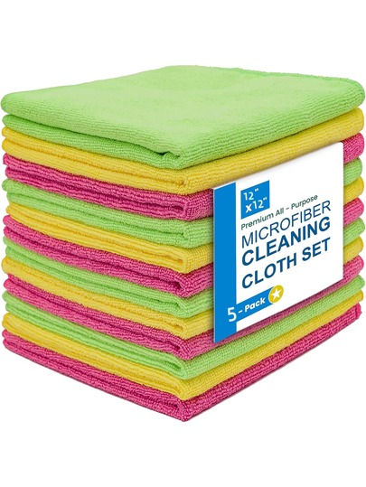 HYER KITCHEN Black Cleaning Microfiber Towel Set - Multiple Quantity Options Available,Kitchen,Bathroom,Home,Household Supplies