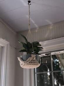 1set Bead Decor Hanging Basket - Multicolor - View 3