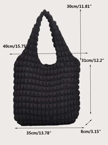 Yogodlns 极简主义褶皱细节购物袋书包，适合毕业生、少女、大一、大二、大三和大四学生，大学和高中学生，非常适合户外、旅行和返校书包，容量大，便携，经典休闲，适合少女女大学生，非常适合返校、开学第一天、初中、高中、购物、度假 - 黑色 - 查看 7