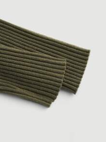 SHEIN MOD 鏤空小高領套頭毛衣 - 軍綠色 - 查看 6