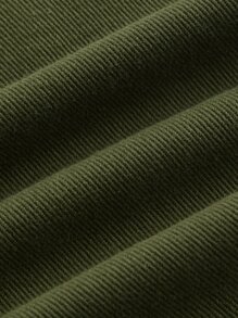 ROMWE Jeans cargo con bolsillo con solapa de cintura con cordón - Verde militar - Ver 4