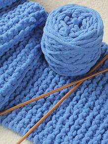 Hilo De Lana Grueso Para Tejer A Mano, Hilo Grueso Para Zapatos De Ganchillo, Bordado A Mano, 1 Ud./2 Uds. - azul real - Ver 2