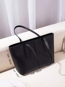 Lightweight, Business Casual Minimalist Shoulder Tote Bag For Teen Girls Women College Students, Rookies & White-Collar Workers Perfect For Office, College, Work, Business, Commute, Outdoors, Travel, Outings School Bag, School Bookbag, Portable, Lightweight, Suitable For Teen Girls Women College Students, White-Collar Workers, Perfect For Back To School, College, Office, Work, Business, Commute, Work Bag Women, Ideal For Everyday Elegance & Special Occasions, Eye-Catching Work Bags For Women - Black - View 7