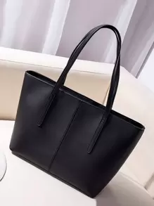 Lightweight, Business Casual Minimalist Shoulder Tote Bag For Teen Girls Women College Students, Rookies & White-Collar Workers Perfect For Office, College, Work, Business, Commute, Outdoors, Travel, Outings School Bag, School Bookbag, Portable, Lightweight, Suitable For Teen Girls Women College Students, White-Collar Workers, Perfect For Back To School, College, Office, Work, Business, Commute, Work Bag Women, Ideal For Everyday Elegance & Special Occasions, Eye-Catching Work Bags For Women - Black - View 6