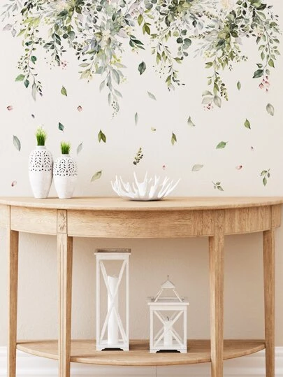 1 件植物图案墙贴，自粘墙贴，用于家居装饰，贴纸，墙贴花，乙烯基贴花，用于家居装饰，春季装饰品，让您的家焕然一新，拉玛装饰贴纸礼物生日毕业