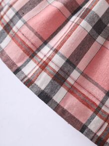 Cô Gái Trẻ In kẻ sọc Viền Ruffle Váy có thắt lưng - Hồng - Xem 7