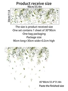 1 件植物图案墙贴，自粘墙贴，用于家居装饰，贴纸，墙贴花，乙烯基贴花，用于家居装饰，春季装饰品，让您的家焕然一新，拉玛装饰贴纸礼物生日毕业 - 彩色 - 查看 3