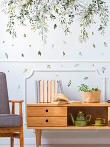 1 件植物图案墙贴，自粘墙贴，用于家居装饰，贴纸，墙贴花，乙烯基贴花，用于家居装饰，春季装饰品，让您的家焕然一新，拉玛装饰贴纸礼物生日毕业 - 彩色 - 查看 4