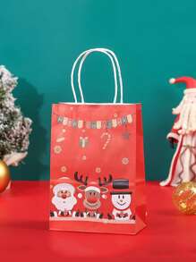 4pcs/set Christmas Santa Claus & Reindeer Gift Wrapping Bags - Multicolor - View 1