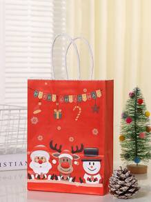 4pcs/set Christmas Santa Claus & Reindeer Gift Wrapping Bags - Multicolor - View 2