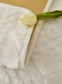 1pc Jacquard Plush Sofa Cushion, Simple Style, Soft And Warm, Anti-slip Back, Four Seasons Available - Beige - View 3