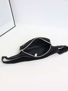 女士運動腰腰包斜肩包皮夾皮帶旅行手機包時尚運動小袋 - 黑色 - 查看 5