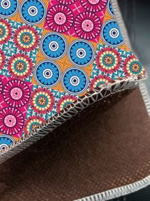 1pc Vintage Geometric Pattern Kitchen Rug - Multicolor - View 2