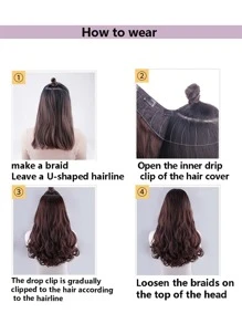 Long Curly Synthetic Hair Extension - Chocolate Brown - View 3