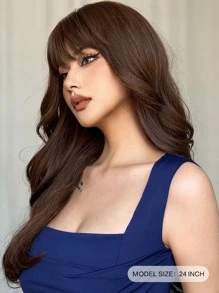 Long Body Wave Synthetic Wig With Bangs
