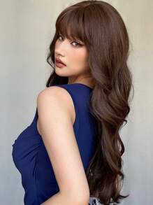 Long Body Wave Synthetic Wig With Bangs