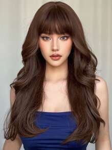 Long Body Wave Synthetic Wig With Bangs