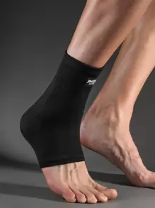 JINGBA SUPPORT 1pc Elastic Breathable Ankle Support Sleeve, Unisex, Minimalist Design, Suitable For Running, Basketball, Yoga And Daily Wear - Black - View 6