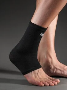 JINGBA SUPPORT 1pc Elastic Breathable Ankle Support Sleeve, Unisex, Minimalist Design, Suitable For Running, Basketball, Yoga And Daily Wear - Black - View 7