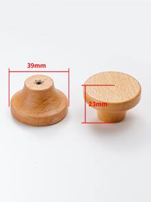 2pcs Wooden Drawer Knob, Round Cabinet Handle For Household - Apricot - View 3
