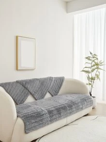 1 cái khăn sofa trơn - Màu xám đen - Xem 1