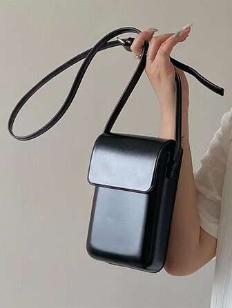 Mini porte-monnaie minimaliste à rabat, sac à bandoulière, étui pour téléphone portable, sac de téléphone, embrayage, léger, pour cadres blancs, étudiants, travail, entreprise, navette, bureau, anniversaire, couple, cadeau de la Saint-Valentin. Compatible avec sac de téléphone, porte-monnaie, porte-monnaie pour femmes