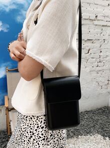 Mini Minimalist Flap Phone Wallet Pouch Shoulder Bag Cellphone Case Phone Bag Clutch Lightweight Fashion White-Collar Workers College Work Business Commute Office For Anniversary For Couple For Birthday Gift On Valentine Day Gift Gift Compatible With IPhone Bag Pouch Phone Wallet Pouch Phone Bag For Women Wallet Purse Wallet - Black - View 4