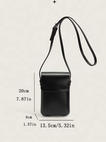 Mini Minimalist Flap Phone Wallet Pouch Shoulder Bag Cellphone Case Phone Bag Clutch Lightweight Fashion White-Collar Workers College Work Business Commute Office For Anniversary For Couple For Birthday Gift On Valentine Day Gift Gift Compatible With IPhone Bag Pouch Phone Wallet Pouch Phone Bag For Women Wallet Purse Wallet - Black - View 5