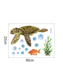 1pc Turtle Pattern Glow In The Dark Toilet Lid Decal - Multicolor - View 4
