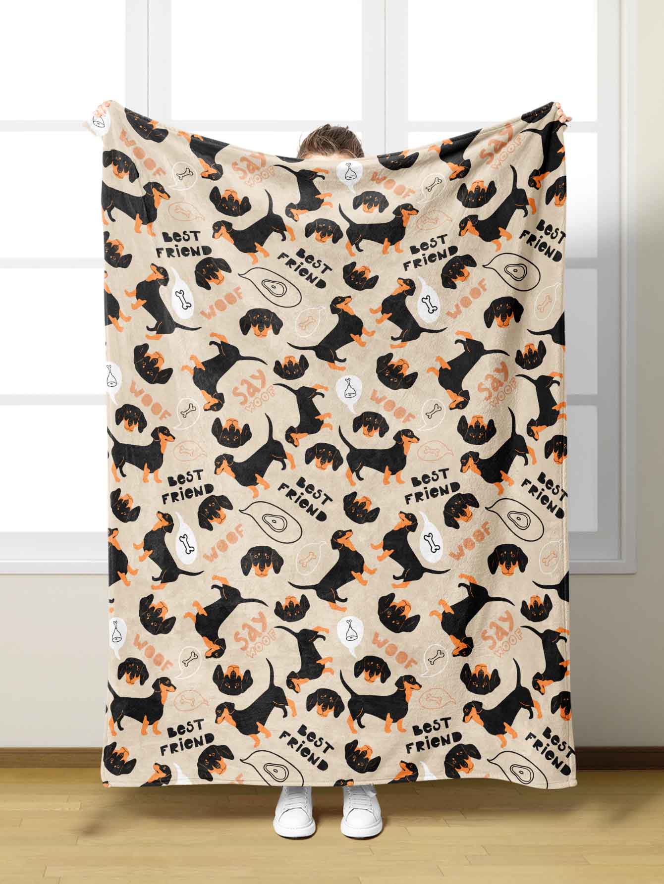 1入組卡通狗樣式毯子 - 彩色 - 查看 1