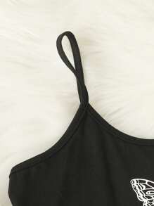 SHEIN Girls 3pcs Letter And Butterfly Print Cami Top & Pullover & Joggers - Multicolor - View 4