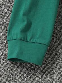 女孩3入組字母和蝴蝶圖案吊帶上衣和套頭衫和運動褲 - 綠色 - 查看 7